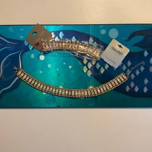 2 Elegant MULTI USE Gold CRYSTAL FOOT/Choker Bracelet BELLY DANCER Kundan Anklet